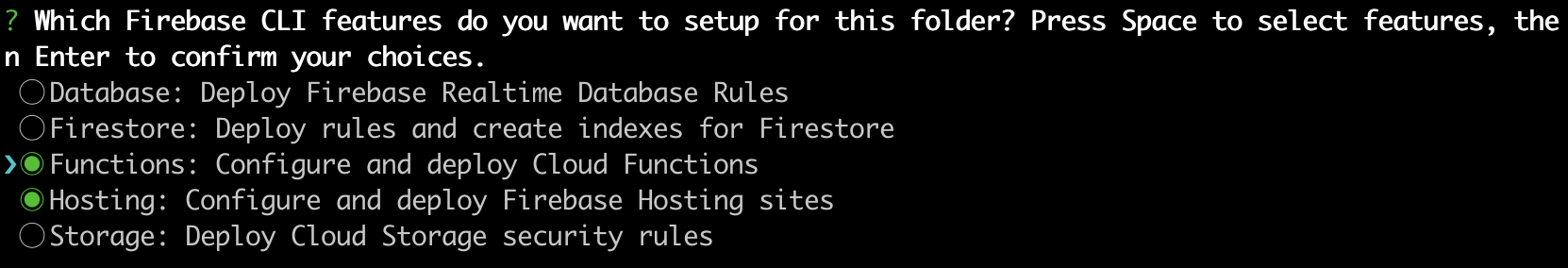 Firebase init